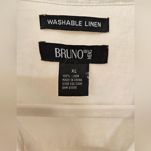 NWOT - Linen Bruno White Button Down Camp Shirt - Size XL - Picture 5 of 8
